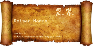 Reiser Norma névjegykártya